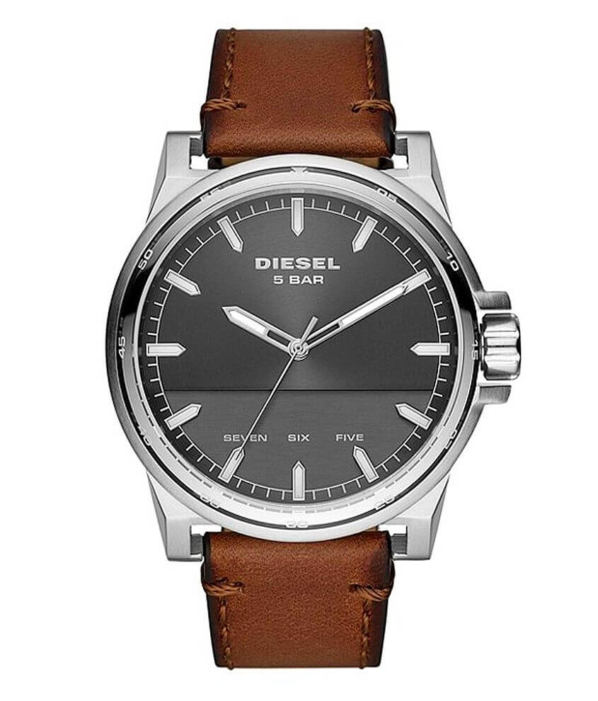Diesel D-48 Leather Watch front view