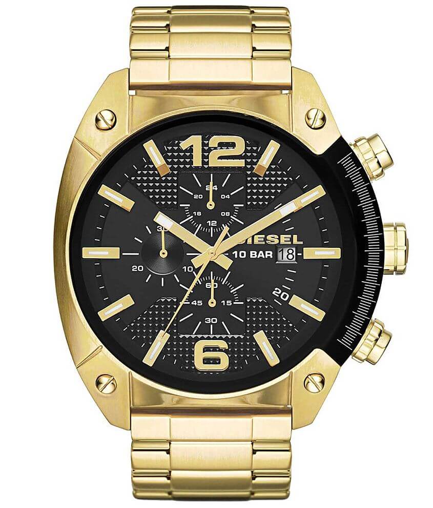 Diesel Overflow Watch Men's Watches in Gold Buckle