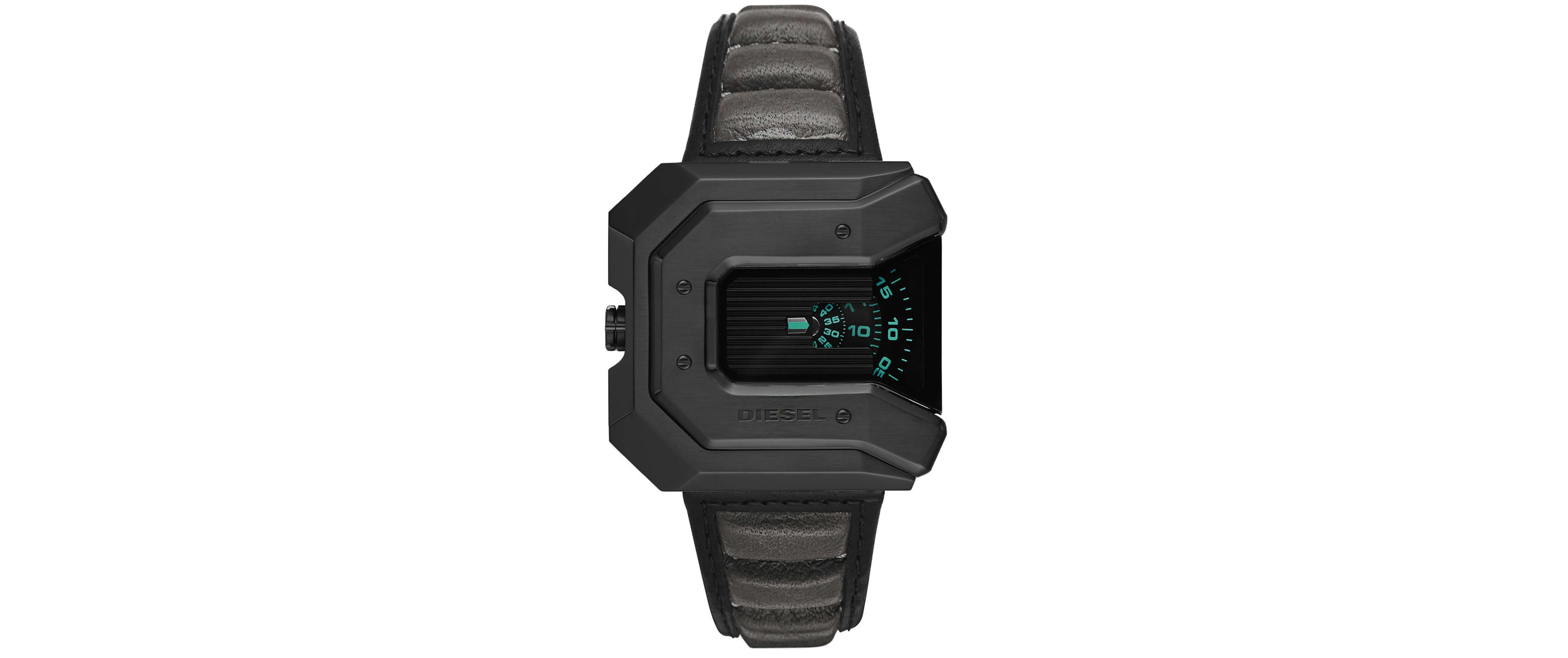 Diesel Carver Leather Watch Men's Watches in Black Buckle