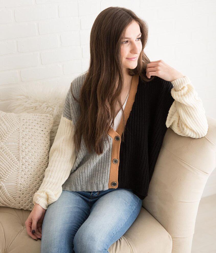 Willow & Root Color Block Cardigan Sweater