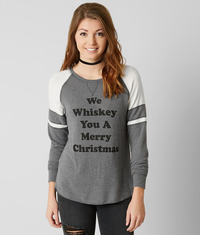 twine &#38; stark Whiskey Christmas Sweatshirt front view