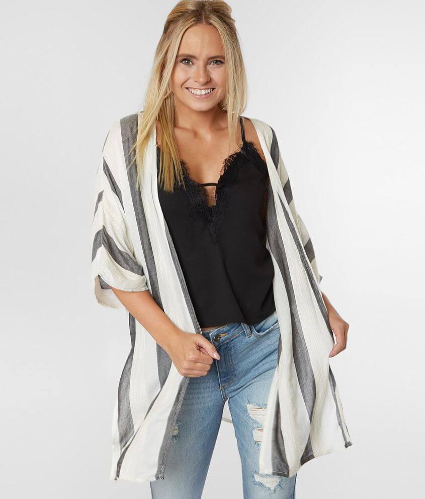 Image of Daytrip Striped Woven Kimono