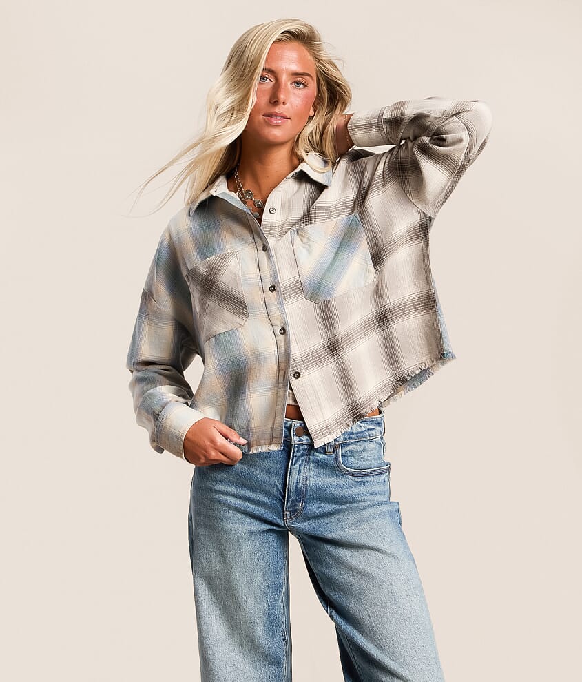 Flannel Raw Edge Shirt - thumbnail 2