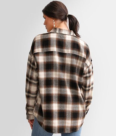 BKE Brushed Knit Flannel Shirt BACK