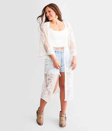 Daytrip Mesh Lace Kimono front view