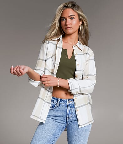 BKE Eased Flannel Shirt front view
