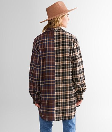 Dizzy Lizzy Mixed Plaid Tunic Shirt misc detail 2 view