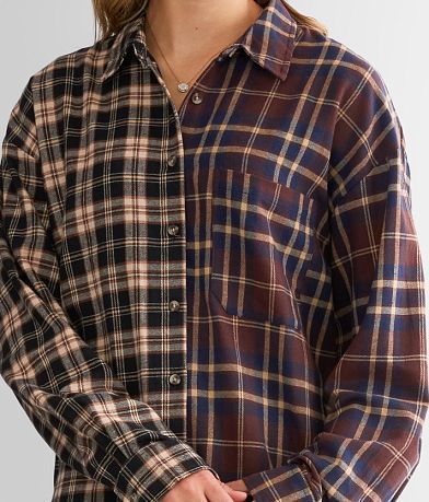 Dizzy Lizzy Mixed Plaid Tunic Shirt misc detail 3 view
