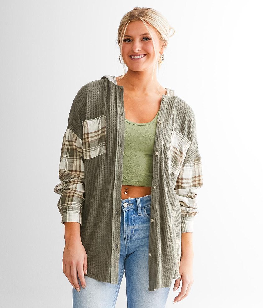 Hooded Plaid Shirt