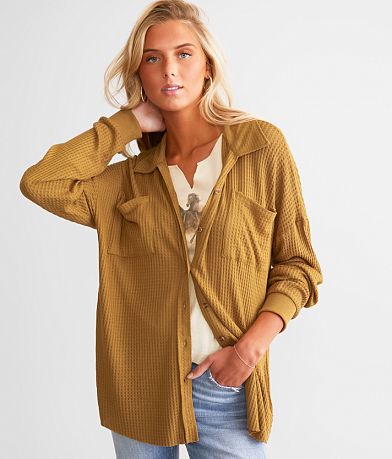 BKE Waffle Knit Thermal Shirt front view