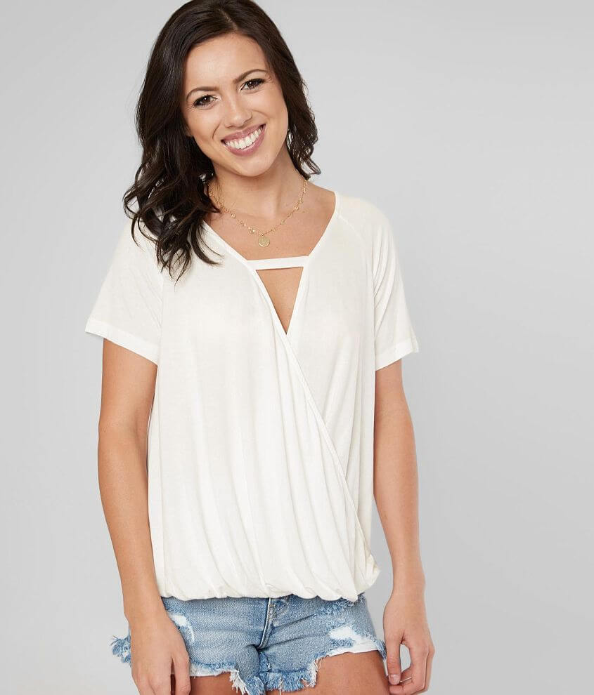 Daytrip Surplice Knit Top front view