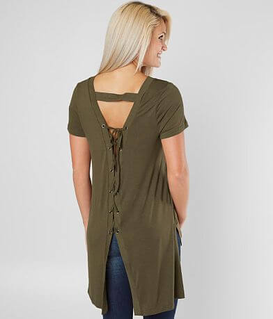Doe &#38; Rae Lace-Up Back Top back view