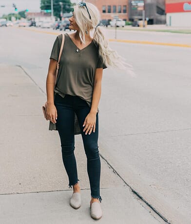 Doe &#38; Rae Lace-Up Back Top full left side view