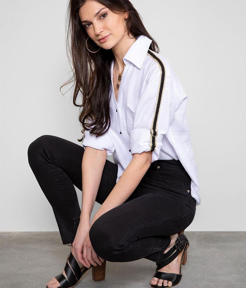 Image of Buckle Black Crinkle Shirt