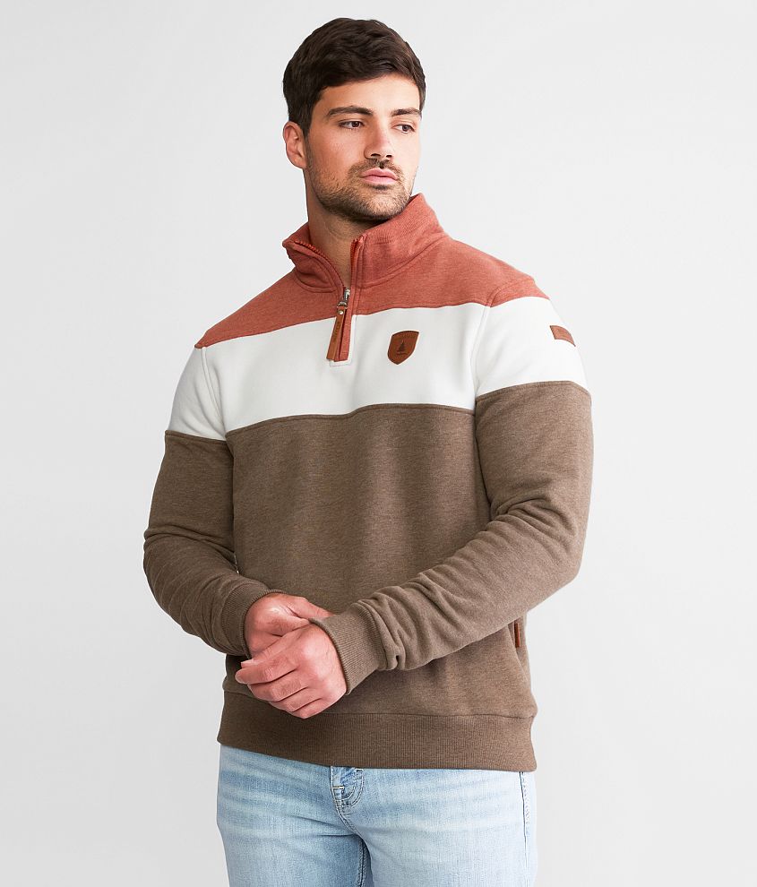 Wanakome Bedford Color Block Pullover Men s Sweatshirts in Burnt