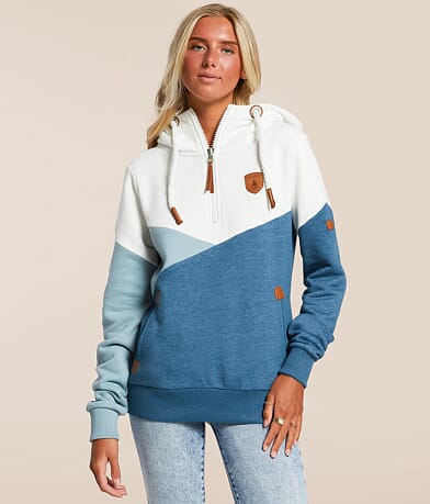 Wanakome Roxy Quarter Zip Hooded Sweatshirt front view
