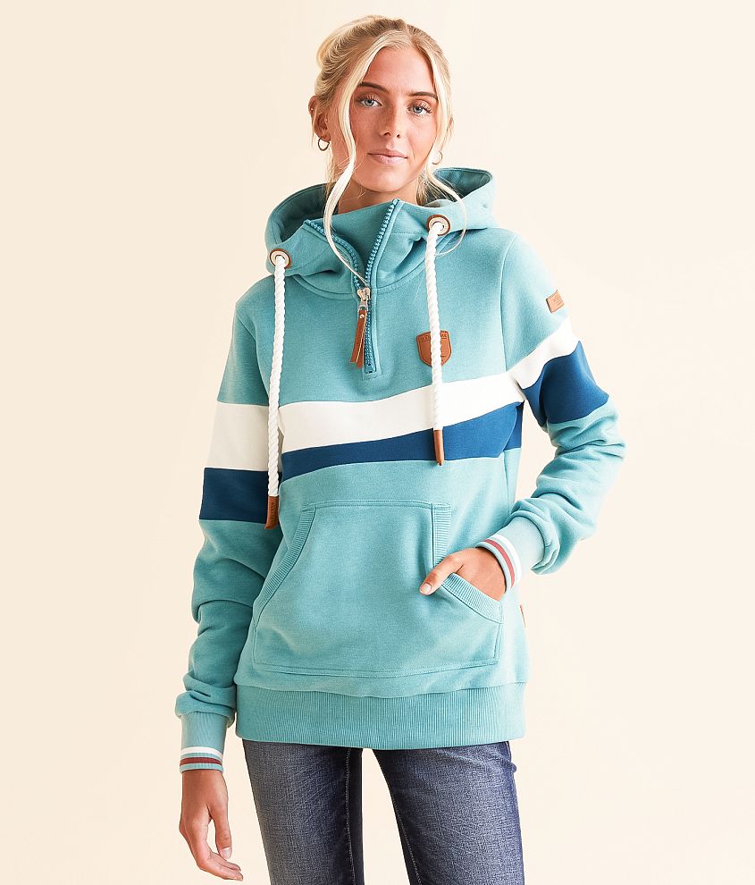 Wanakome Auria Quarter Zip Hooded Sweatshirt front view