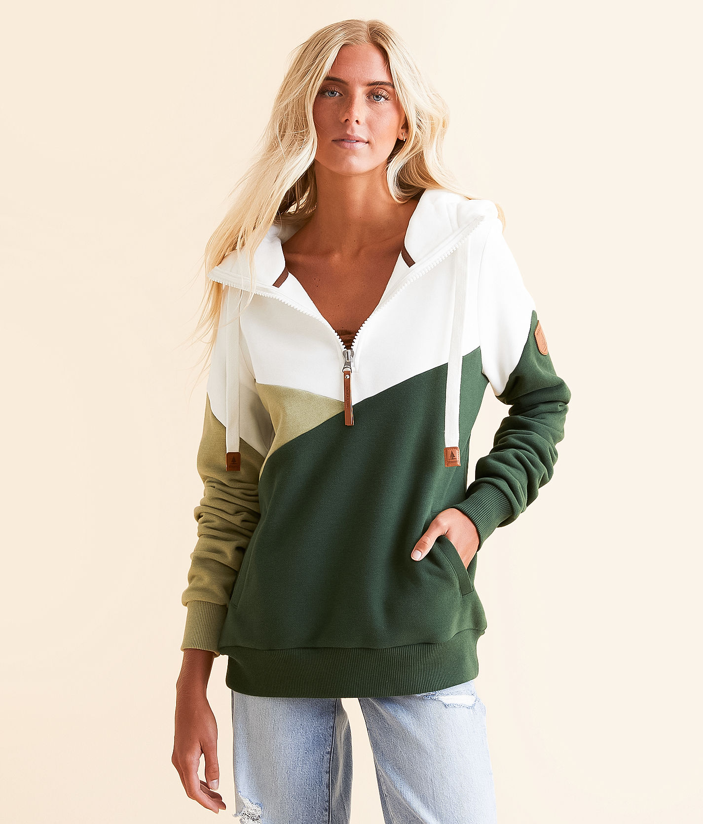 Wanakome Roxie Quarter Zip Hooded Sweatshirt - Women's