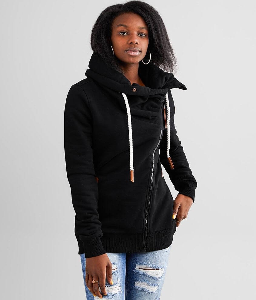 Black cowl best sale neck hoodie women's