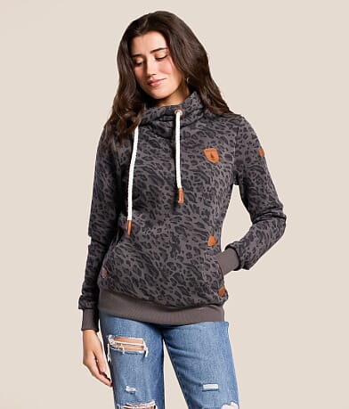 Wanakome Artemis Leopard Print Hooded Sweatshirt front view