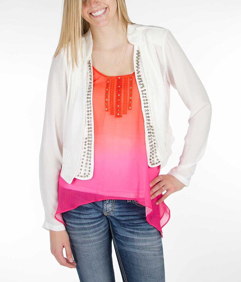 Double Zero Chiffon Blazer front view