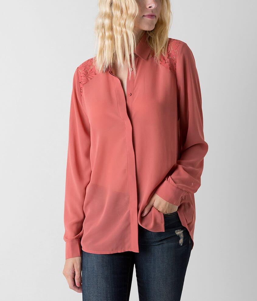 Double Zero High Low Hem Blouse front view