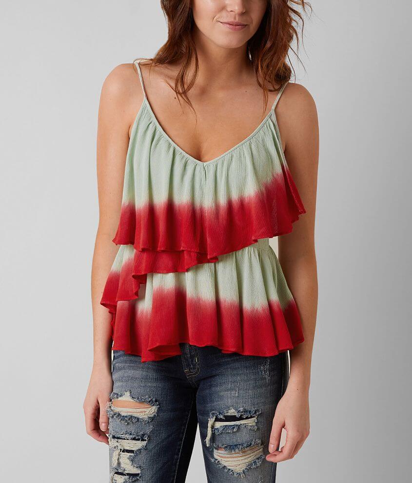 Fashion On Earth Ruffle Tank Top front view