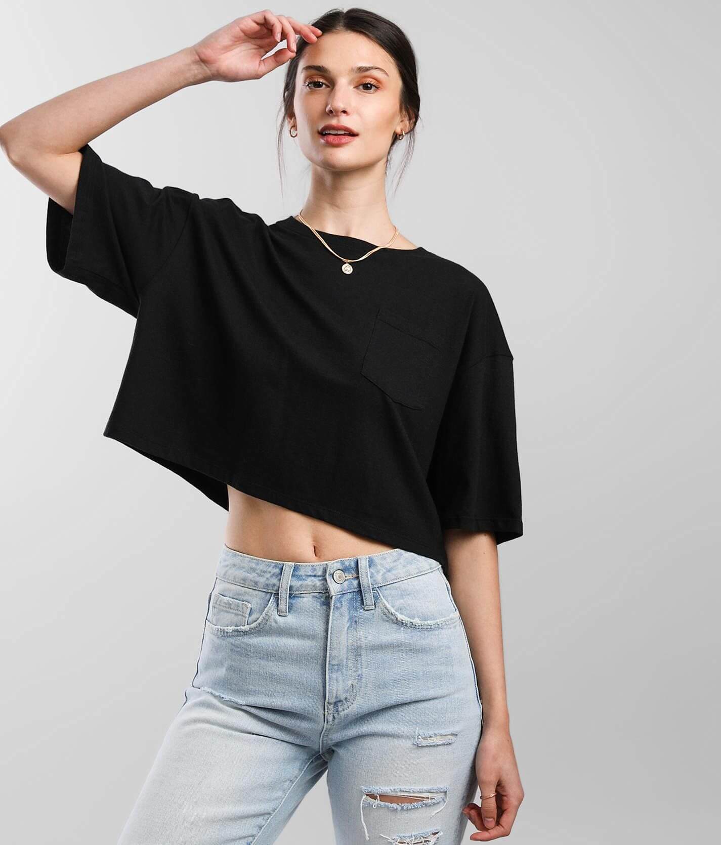 Black crop 2025 tee shirt