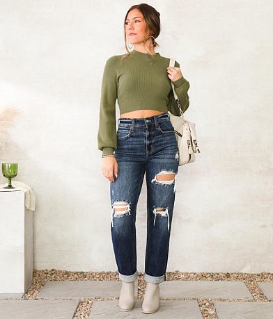 Double Zero Open Back Cropped Sweater misc detail 2 view