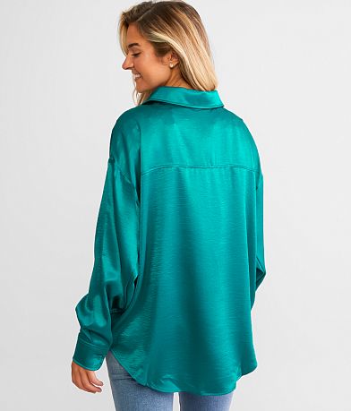 Double Zero Busy Babe Satin Blouse BACK