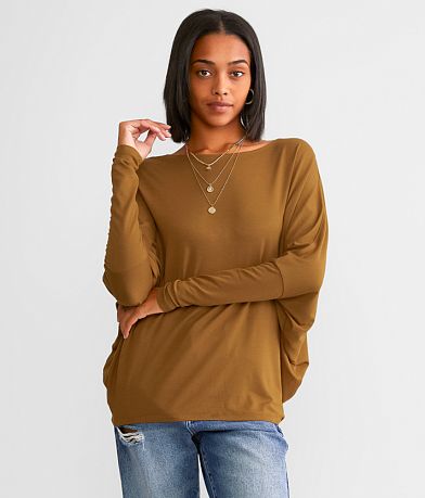 Willow & Root Crinkle Chiffon Top - Women's Shirts/Blouses in Greenlake