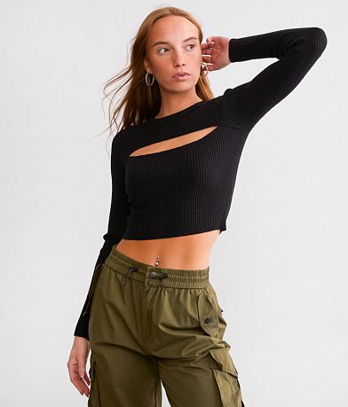 Double Zero Be My Comfort Cropped Sweater front view