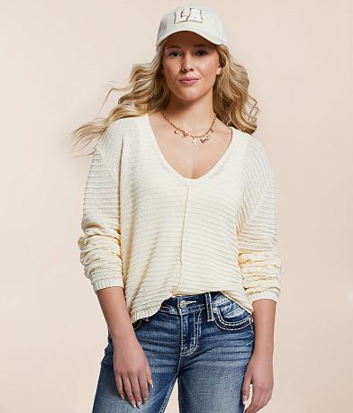 Double Zero Textured Knit Sweater front view