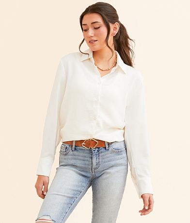 Double Zero Satin Oversized Blouse front view
