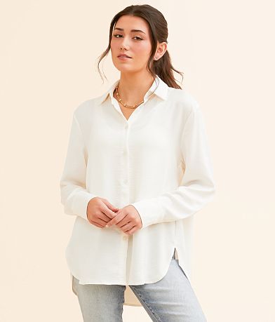 Double Zero Satin Oversized Blouse full left side view