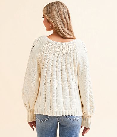 Double Zero Cable Knit Sweater back view