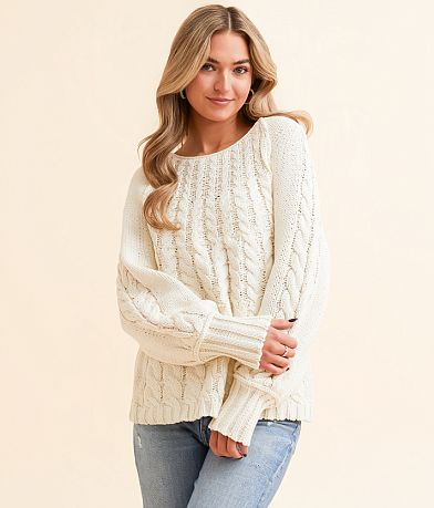 Double Zero Cable Knit Sweater front view