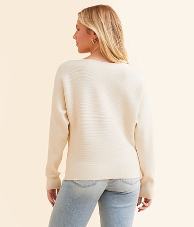Double Zero Ribbed Knit Sweater back view