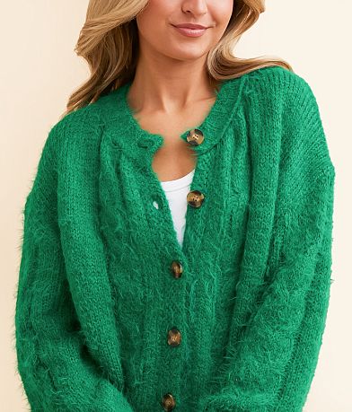 Hyfve Eyelash Cropped Cardigan Sweater MISC_DETAIL_1