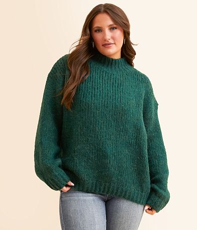 Double Zero Mock Neck Oversized Sweater full right side view
