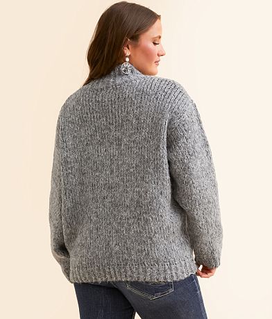 Double Zero Mock Neck Oversized Sweater BACK