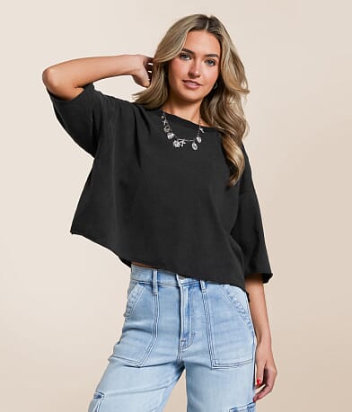 Double Zero Washed Boxy T-Shirt front view