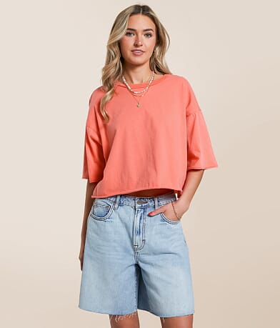 Double Zero Washed Boxy T-Shirt front view
