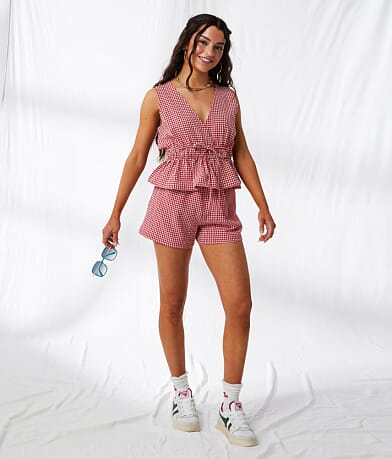 33 Coastal Gingham Stretch Boxer Short front view