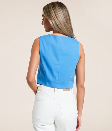 Double Zero Linen Blend Vest back view