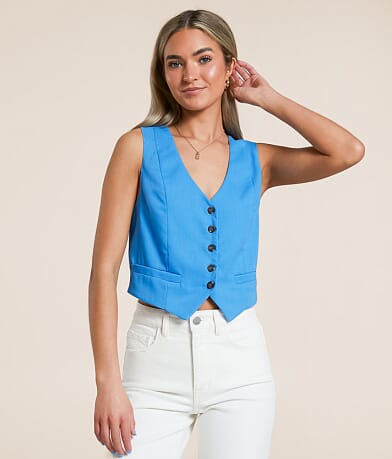 Double Zero Linen Blend Vest front view