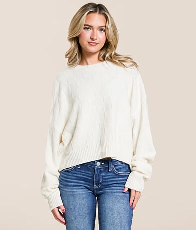Double Zero Checkered Sweater front view