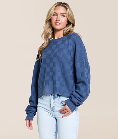 Double Zero Checkered Sweater front view