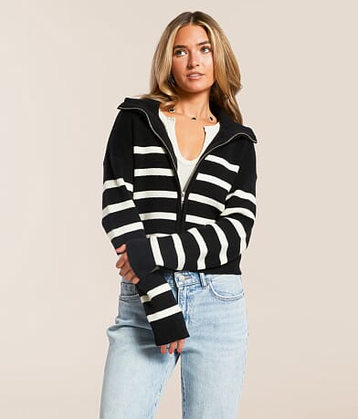 Double Zero Striped Sweater front view