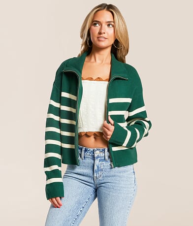 Double Zero Striped Sweater front view